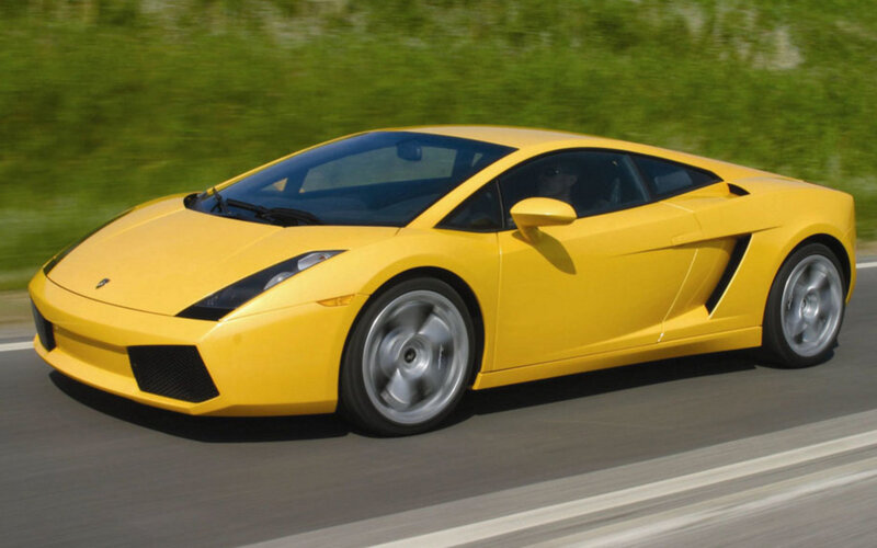 yellow Lamborghini sports car