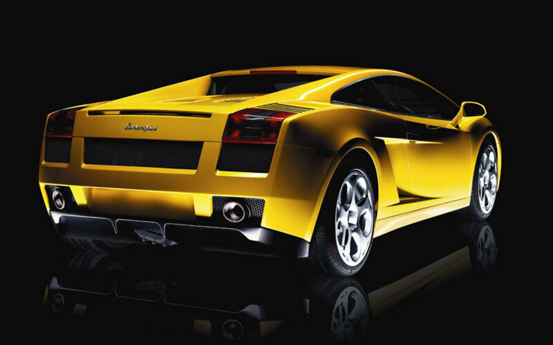 Yellow Lamborghini sports car