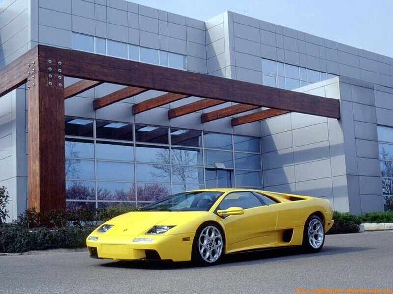 Yellow Lamborghini sports car