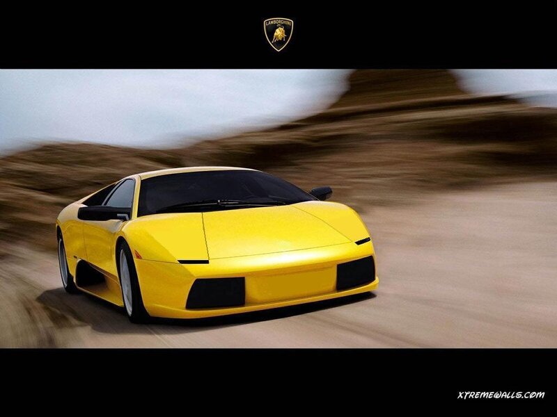 Yellow Lamborghini sports car