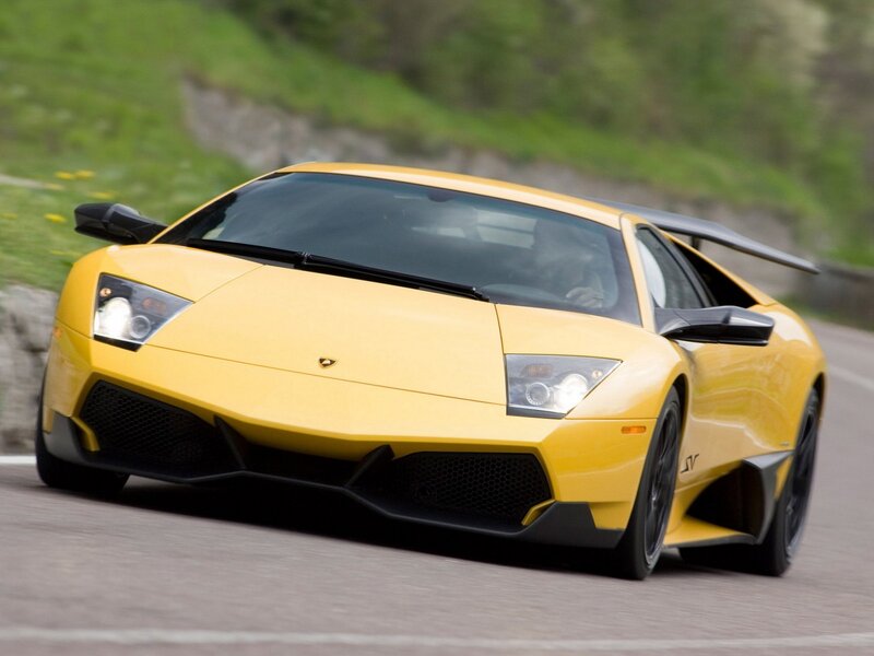 Yellow Lamborghini sports car