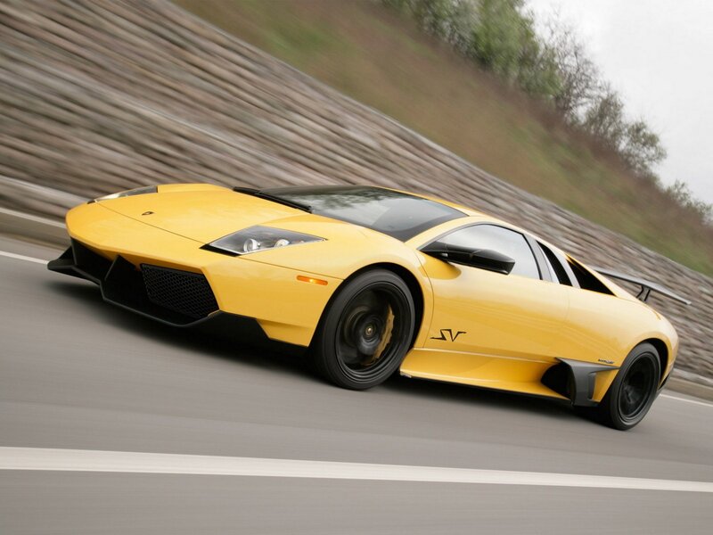 Yellow Lamborghini sports car