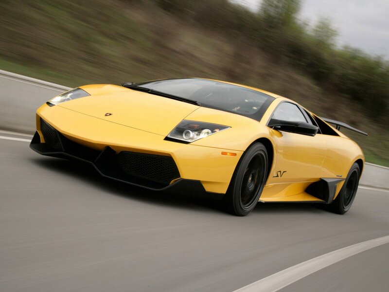 Yellow Lamborghini sports car