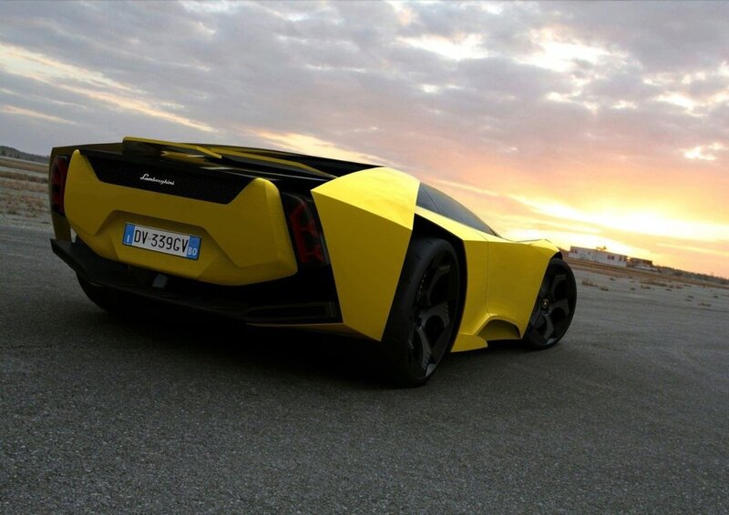 Yellow Lamborghini sports car