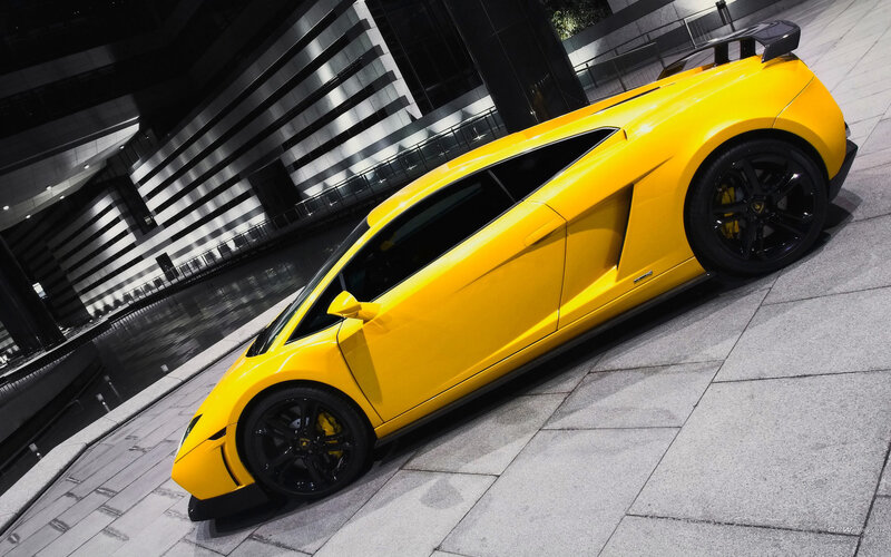 Yellow Lamborghini sports car