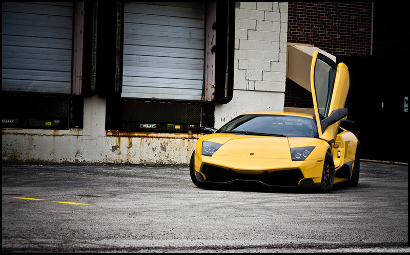 Yellow Lamborghini sports car