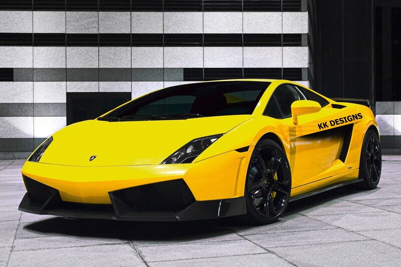 Yellow Lamborghini sports car