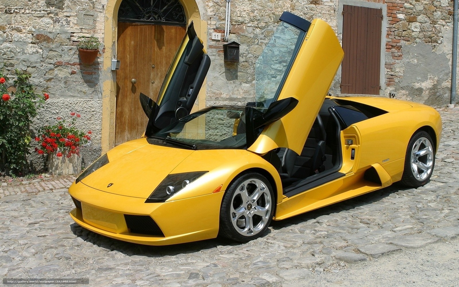 Yellow Lamborghini sports car