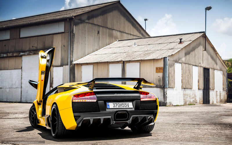 Yellow Lamborghini sports car
