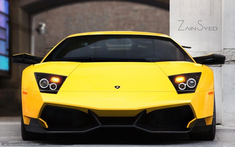 Yellow Lamborghini sports car