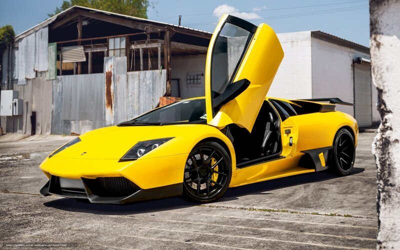 Yellow Lamborghini sports car