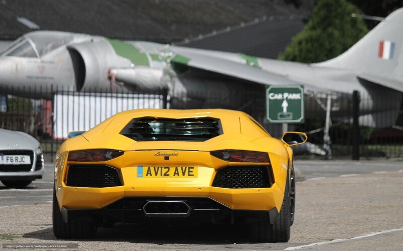 Yellow Lamborghini sports car