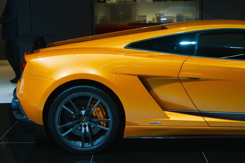 Yellow Lamborghini sports car