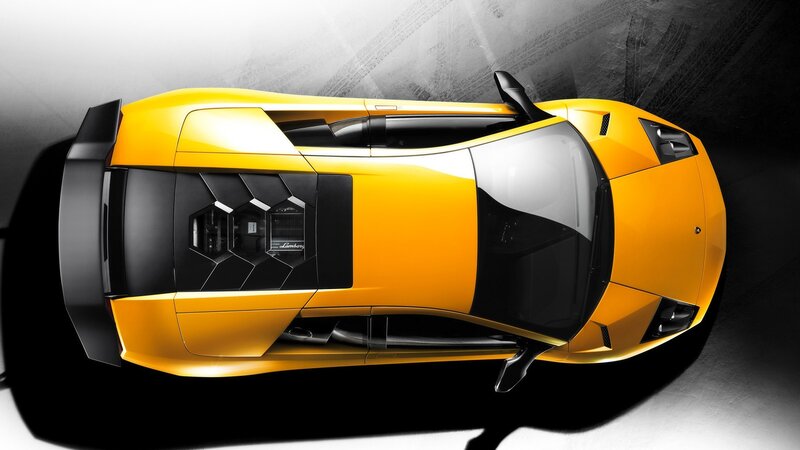 Yellow Lamborghini sports car