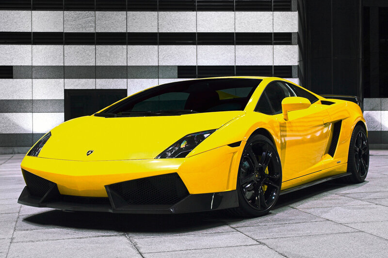 Yellow Lamborghini sports car