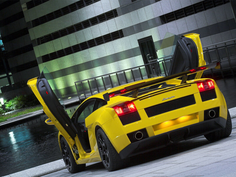 Yellow Lamborghini sports car