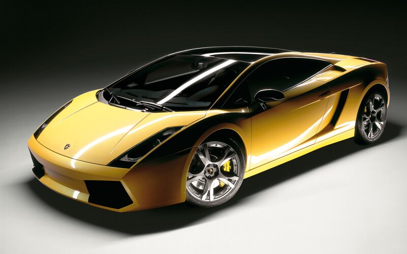Yellow Lamborghini sports car
