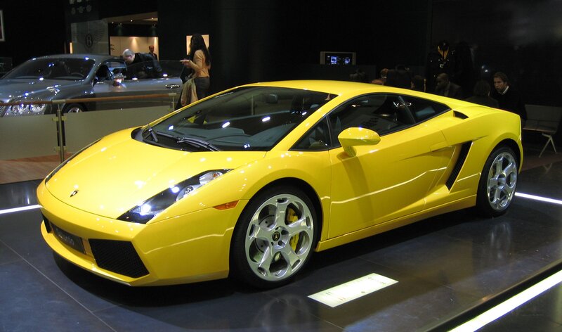 Yellow Lamborghini sports car
