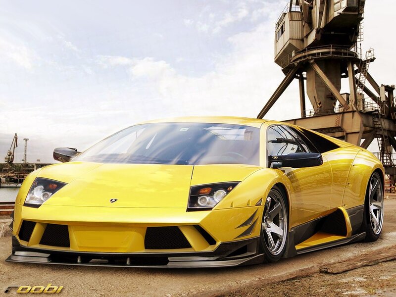 Yellow Lamborghini sports car