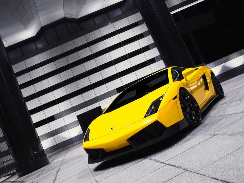 Yellow Lamborghini sports car