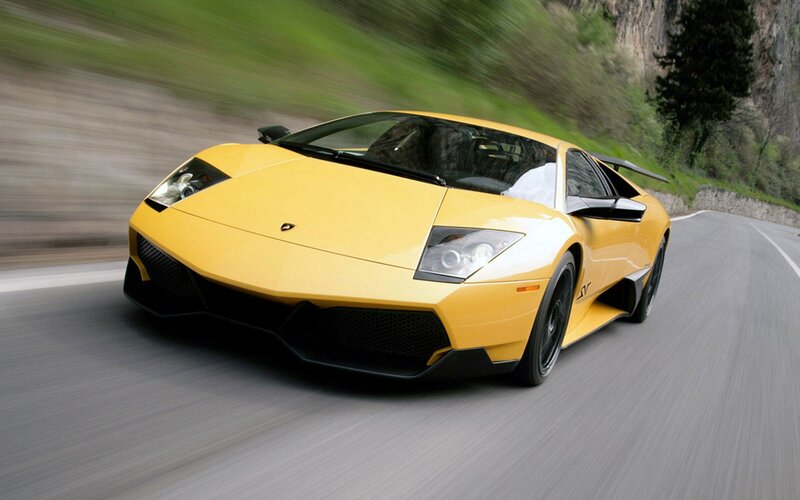 Yellow Lamborghini sports car
