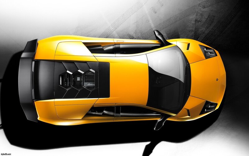 Yellow Lamborghini sports car