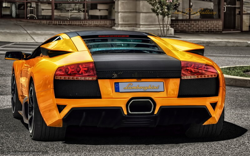 Yellow Lamborghini Sports Car — Dramatic, Photograph, Street