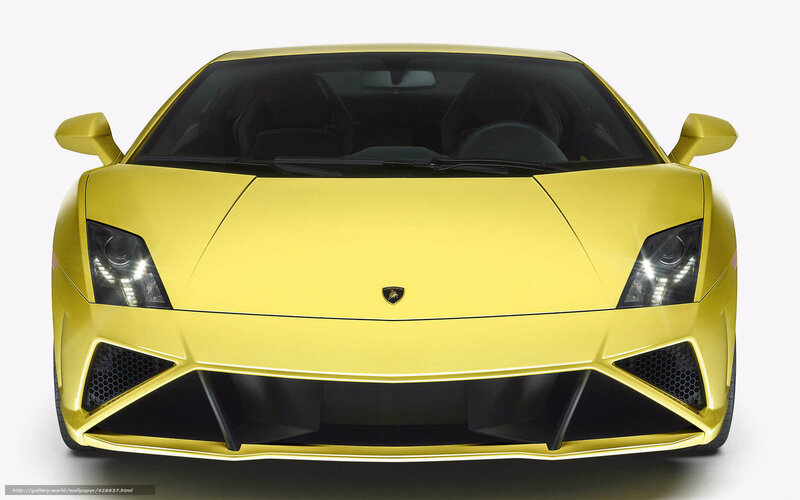 Yellow Lamborghini Sports Car — Neutral, Photograph, Headlights