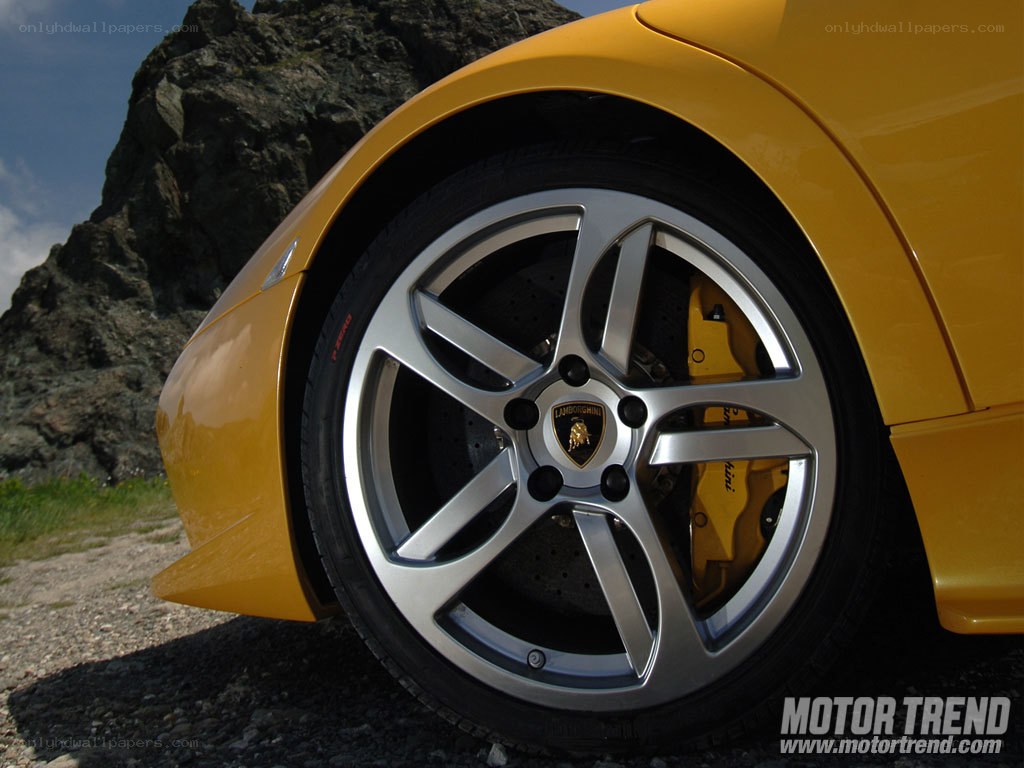 Yellow Lamborghini wheel close-up