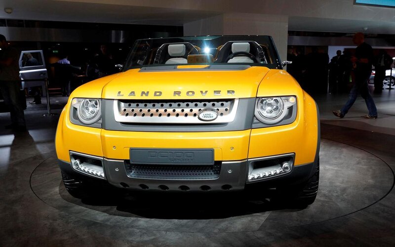 Yellow Land Rover Car