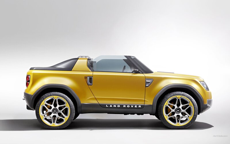 yellow land rover concept car