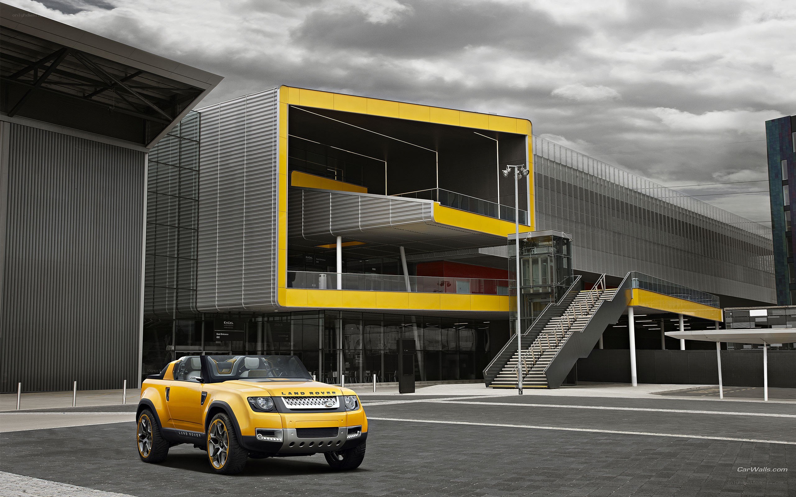 Yellow Land Rover concept car