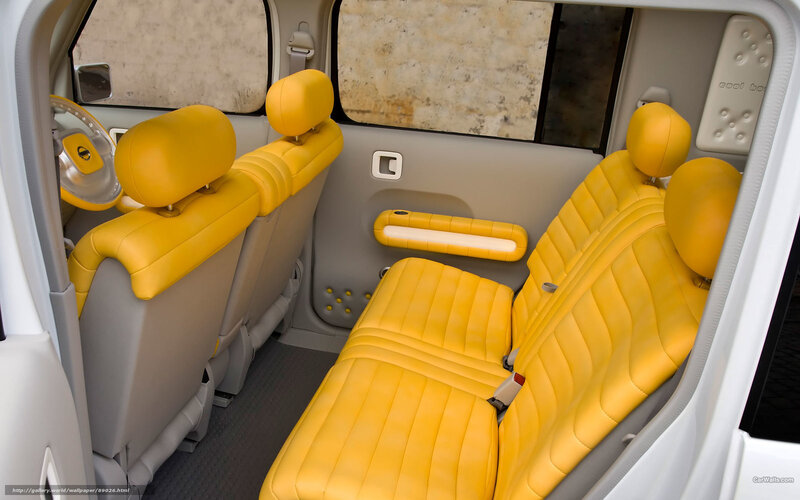 Yellow leather car interior