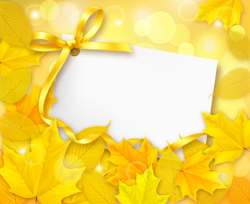 Yellow Leaves with Ribbon