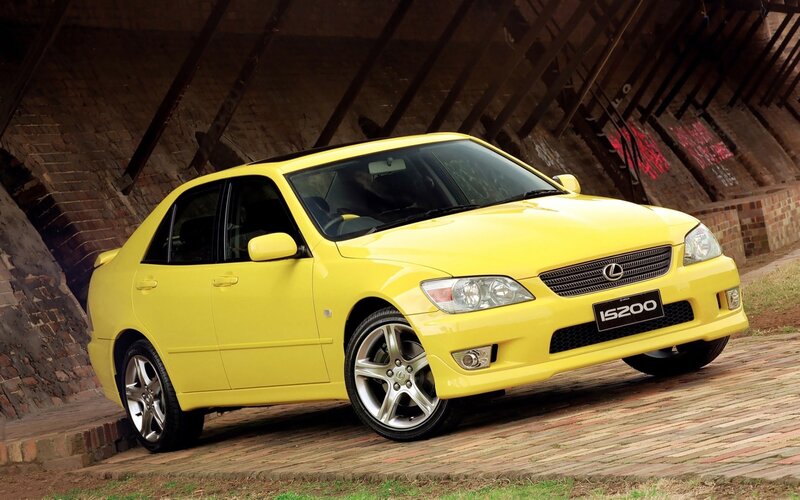 yellow lexus is200 sedan