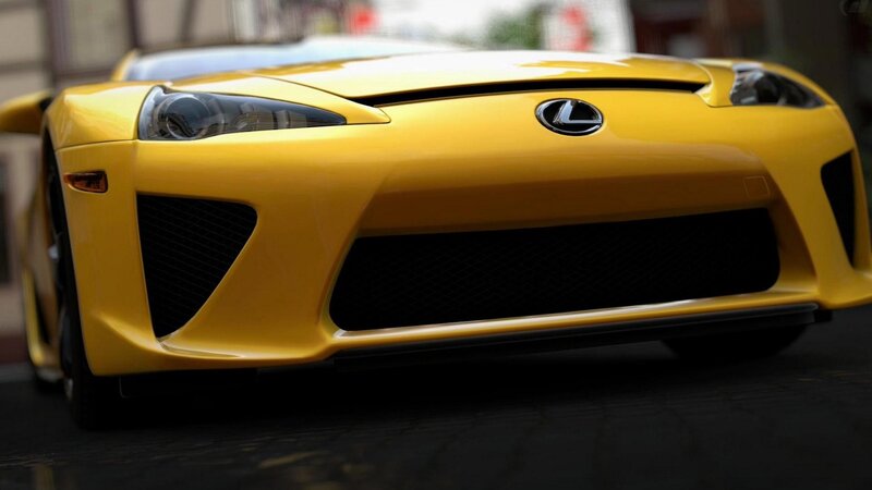 yellow lexus lfa sports car