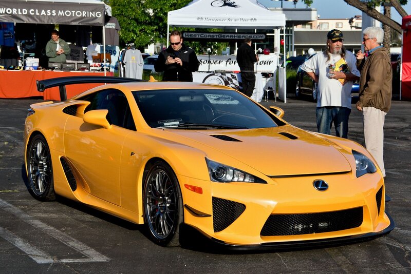 Yellow Lexus LFA sports car