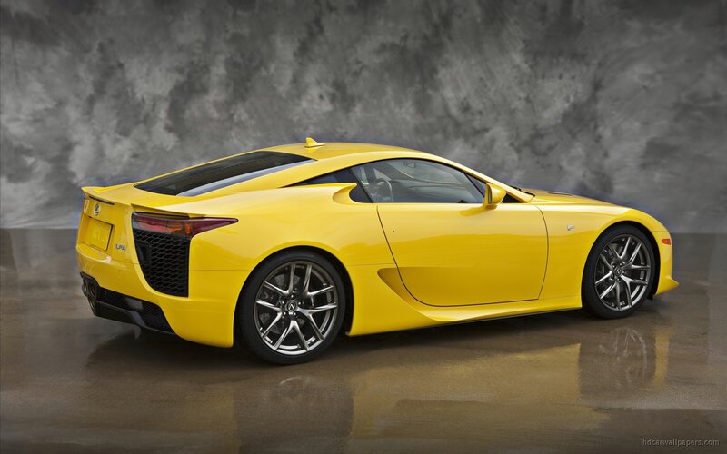 yellow lexus lfa sports car