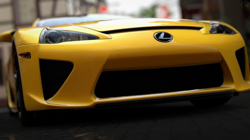 yellow lexus lfa sports car