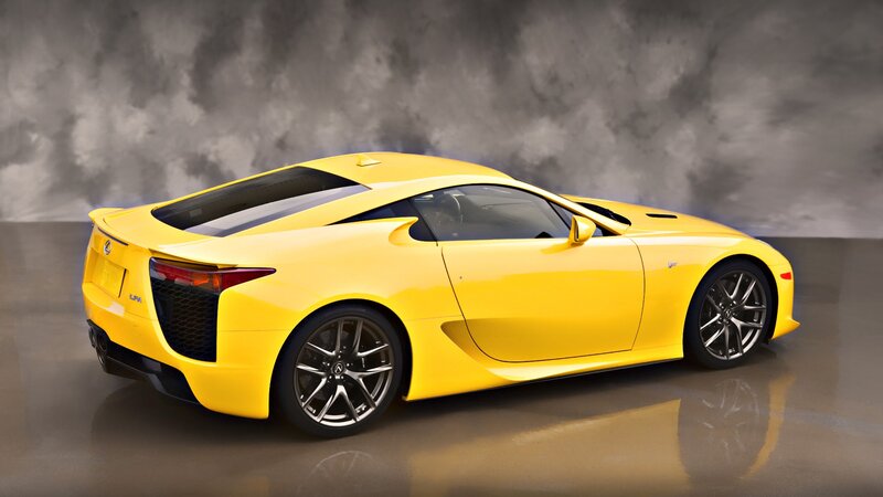 Yellow Lexus LFA sports car