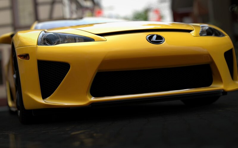 Yellow Lexus LFA sports car
