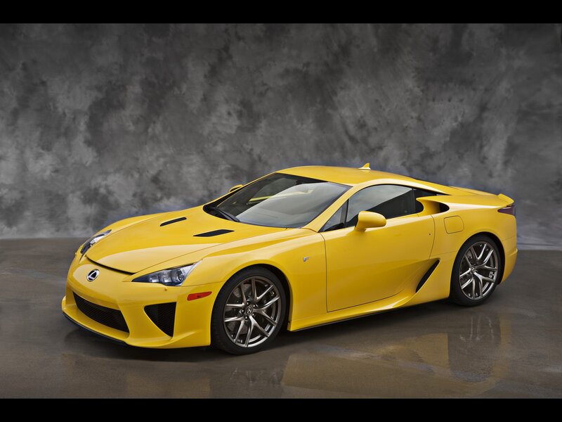 Yellow Lexus LFA sports car