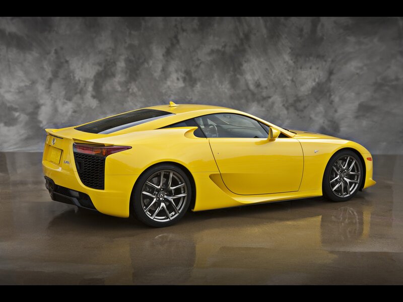 Yellow Lexus LFA sports car