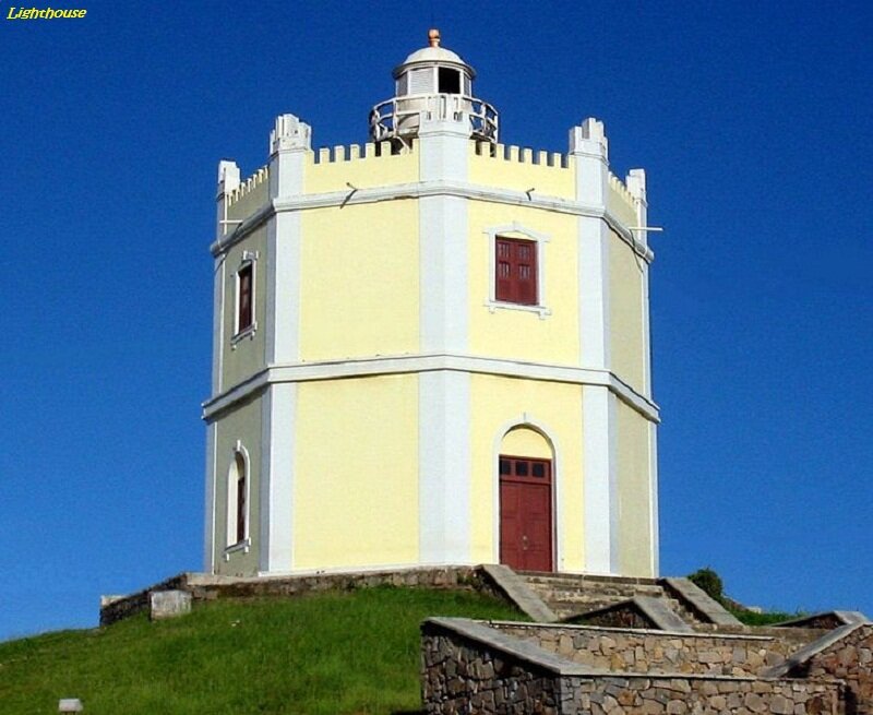 Yellow Lighthouse on Hill