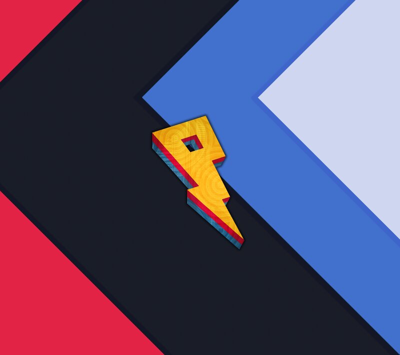Yellow Lightning Bolt — Blue