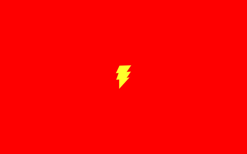 yellow lightning bolt on red