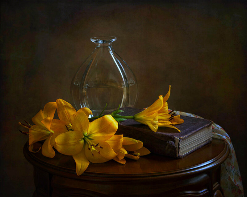 Yellow Lilies on Book