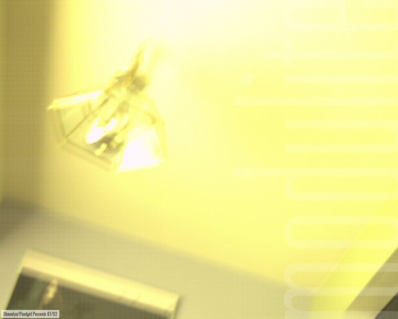 yellow-lit room with lamp