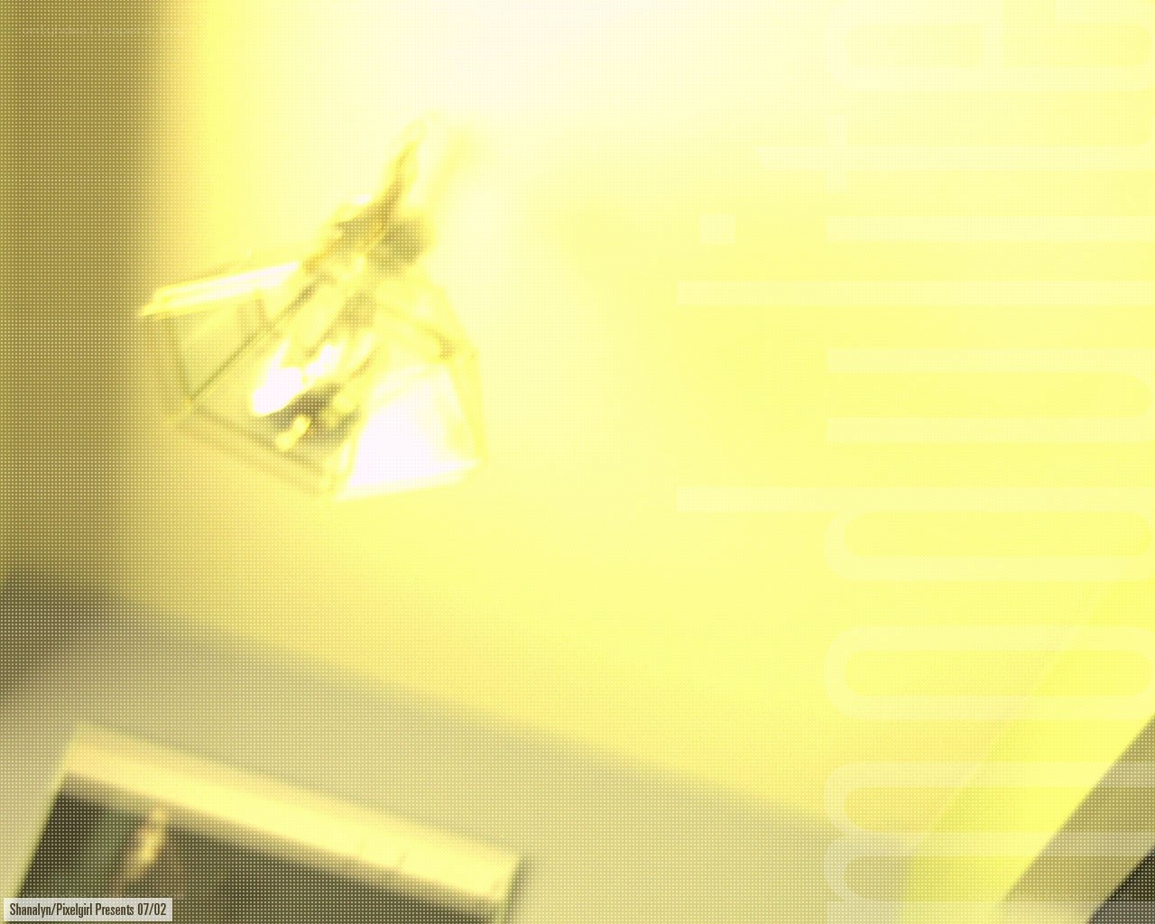 yellow-lit room with lamp