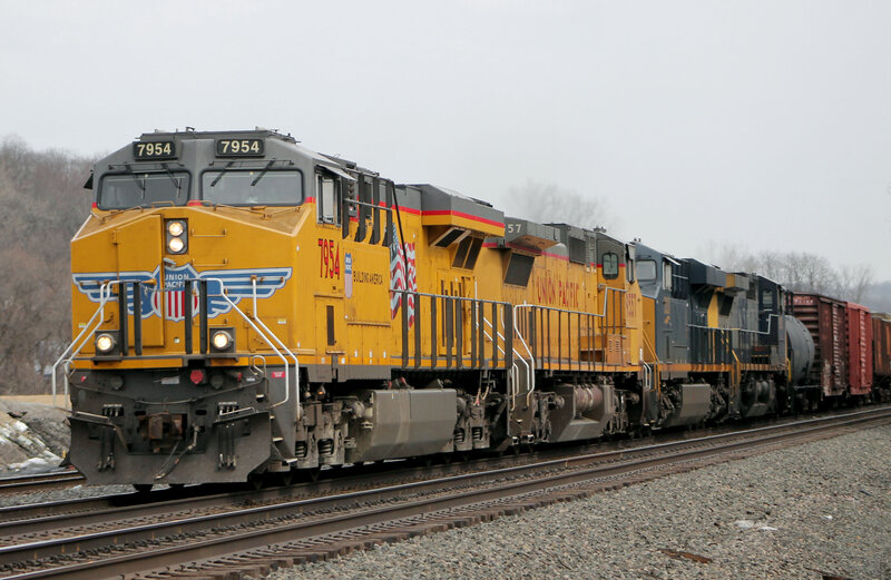 Yellow Locomotive Train — Overcast